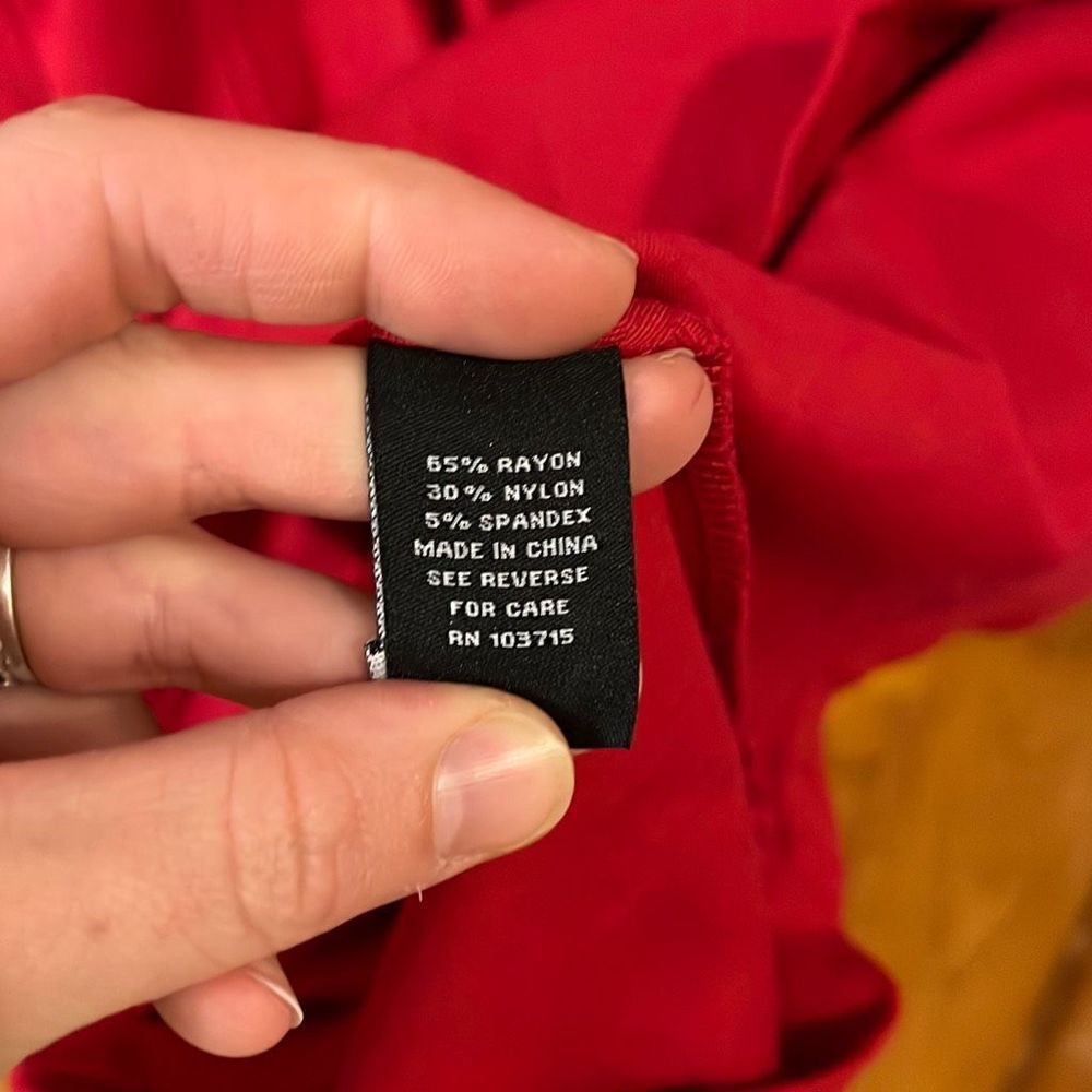 Sharagano Red Button Front Mini Dress 4 - Picture 4 of 9